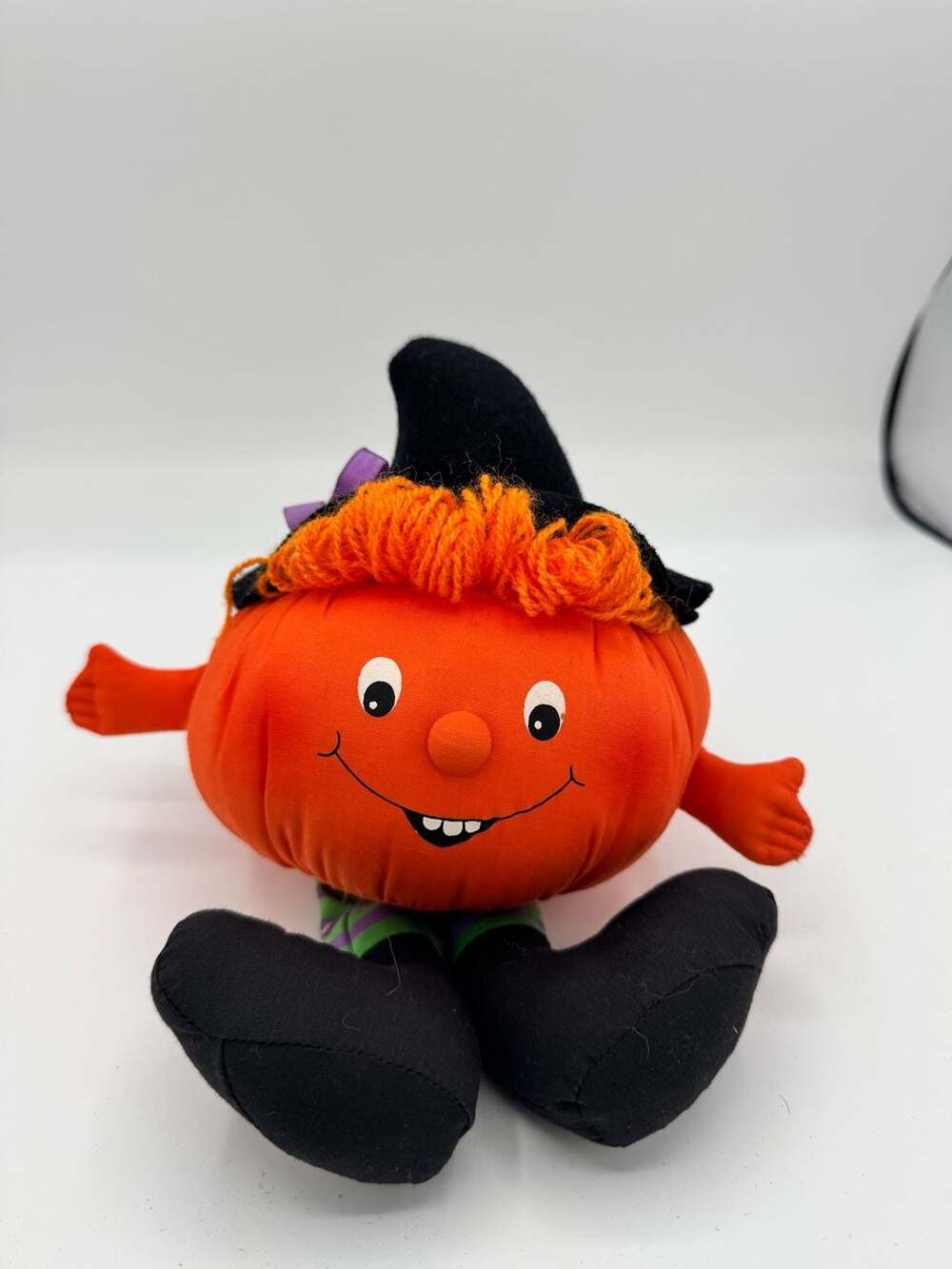 Hallmark Pumpkin Witch Plush 1982 Halloween Bean Bag Shelf Sitter